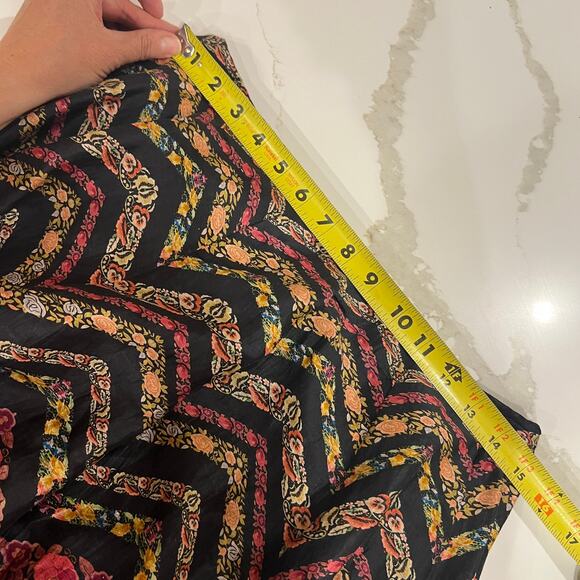 NWT La Fuori 100% silk flare midi skirt medium boho floral print side zip - Picture 6 of 9